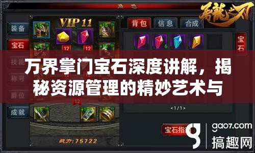 万界掌门宝石深度讲解，揭秘资源管理的精妙艺术与高效策略