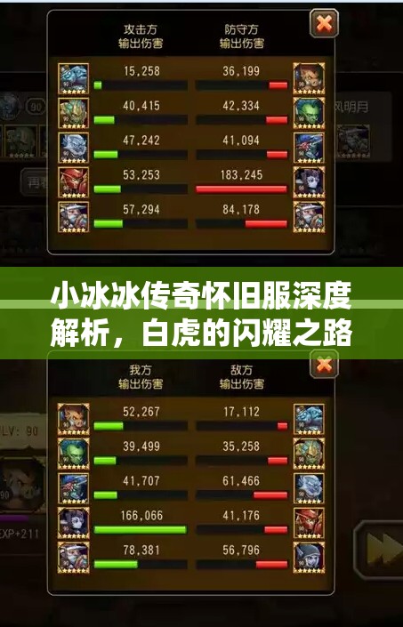 小冰冰传奇怀旧服深度解析，白虎的闪耀之路及其最佳阵容搭配策略