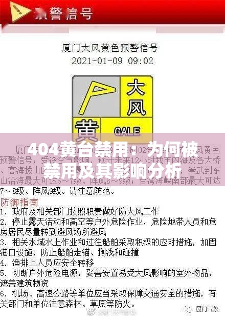 404黄台禁用：为何被禁用及其影响分析