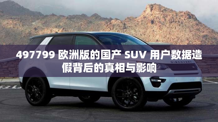 497799 欧洲版的国产 SUV 用户数据造假背后的真相与影响