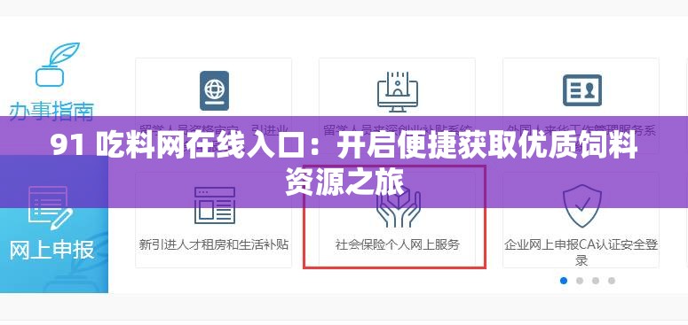 91 吃料网在线入口：开启便捷获取优质饲料资源之旅