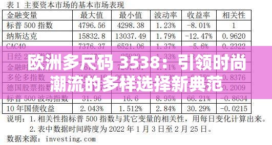 欧洲多尺码 3538：引领时尚潮流的多样选择新典范