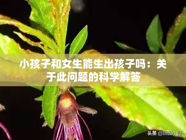 小孩子和女生能生出孩子吗：关于此问题的科学解答
