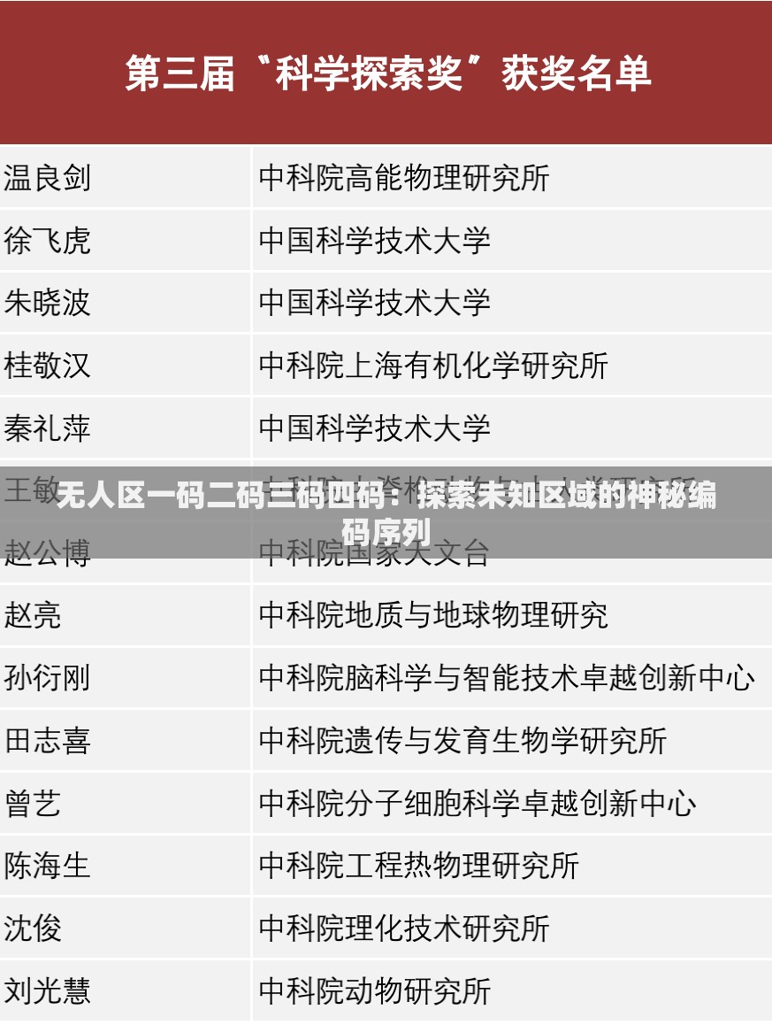 无人区一码二码三码四码：探索未知区域的神秘编码序列