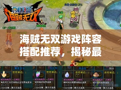 海贼无双游戏阵容搭配推荐，揭秘最强阵容搭配攻略在资源管理中的核心价值与高效策略