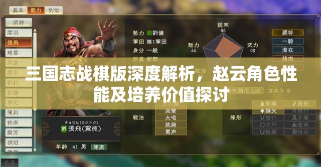 三国志战棋版深度解析，赵云角色性能及培养价值探讨