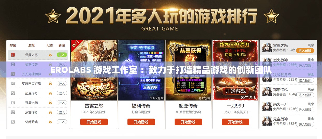 EROLABS 游戏工作室 ：致力于打造精品游戏的创新团队