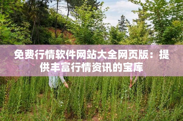 免费行情软件网站大全网页版：提供丰富行情资讯的宝库