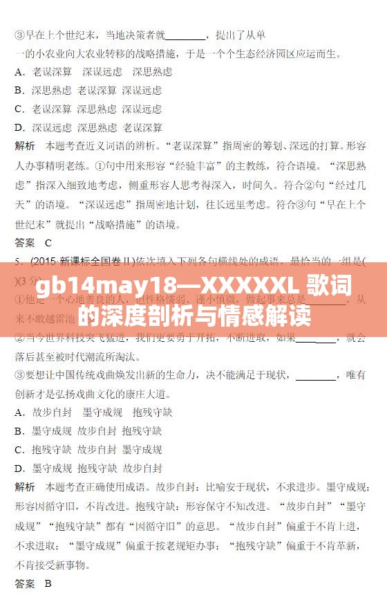 gb14may18—XXXXXL 歌词的深度剖析与情感解读