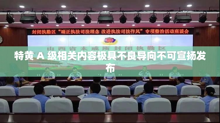 特黄 A 级相关内容极具不良导向不可宣扬发布