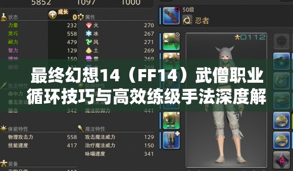 最终幻想14（FF14）武僧职业循环技巧与高效练级手法深度解析
