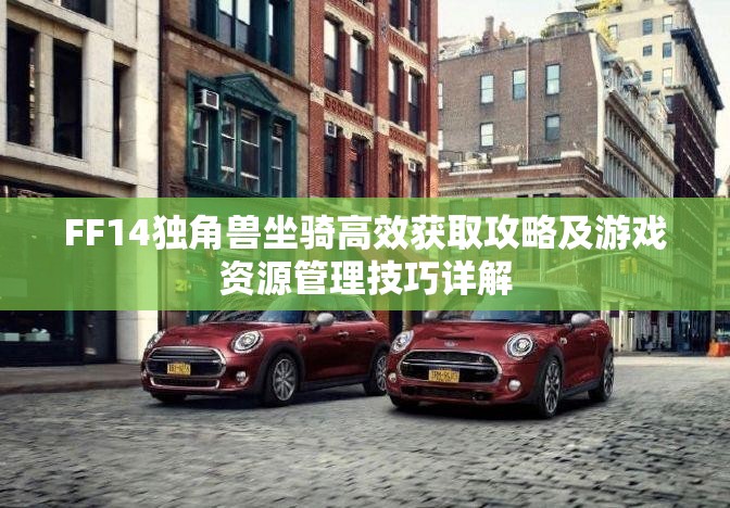 FF14独角兽坐骑高效获取攻略及游戏资源管理技巧详解