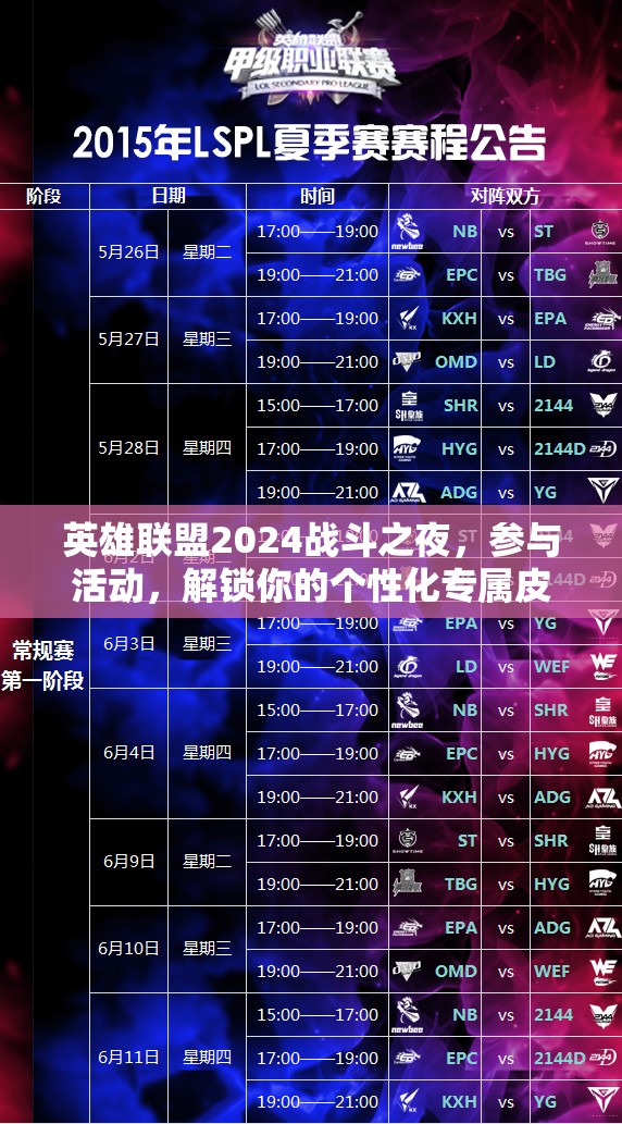 英雄联盟2024战斗之夜，参与活动，解锁你的个性化专属皮肤盛宴