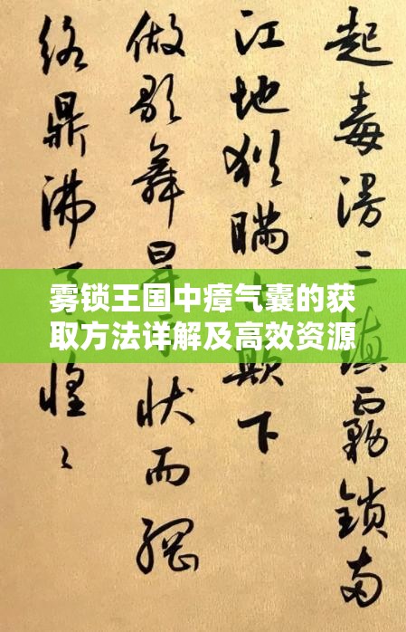 雾锁王国中瘴气囊的获取方法详解及高效资源管理策略指南