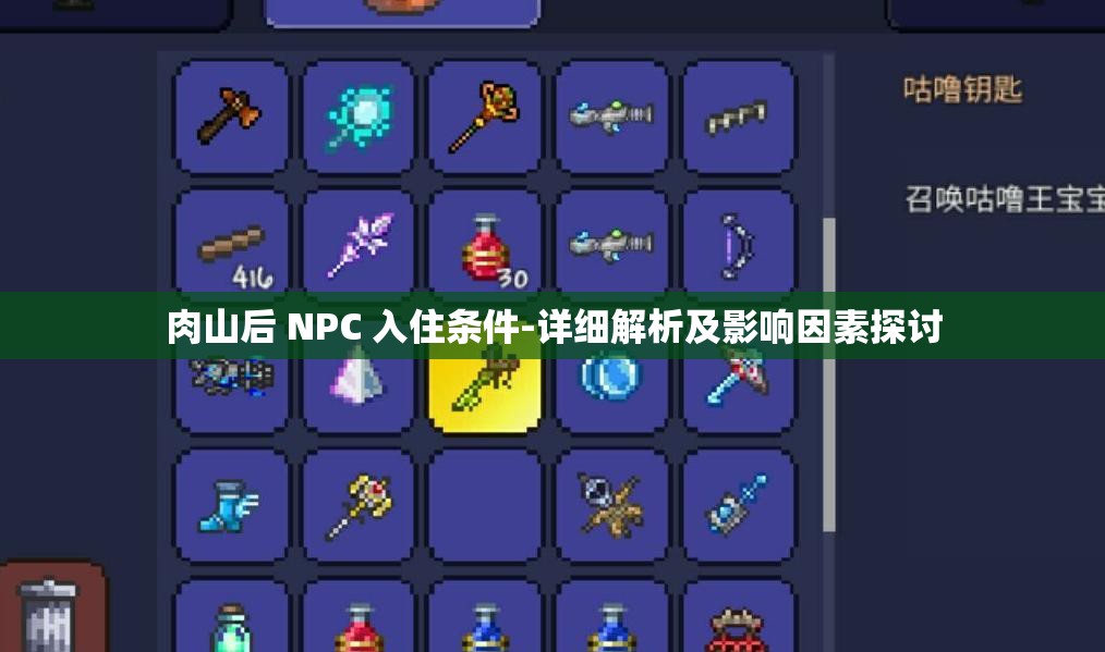 肉山后 NPC 入住条件-详细解析及影响因素探讨