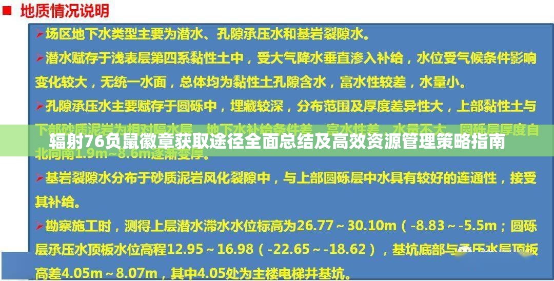 辐射76负鼠徽章获取途径全面总结及高效资源管理策略指南