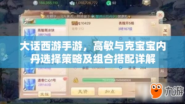 大话西游手游，高敏与克宝宝内丹选择策略及组合搭配详解