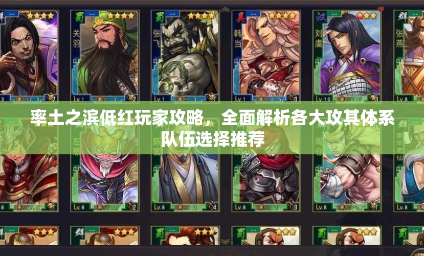 率土之滨低红玩家攻略，全面解析各大攻其体系队伍选择推荐