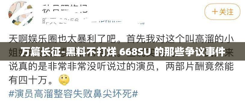 万篇长征-黑料不打烊 668SU 的那些争议事件