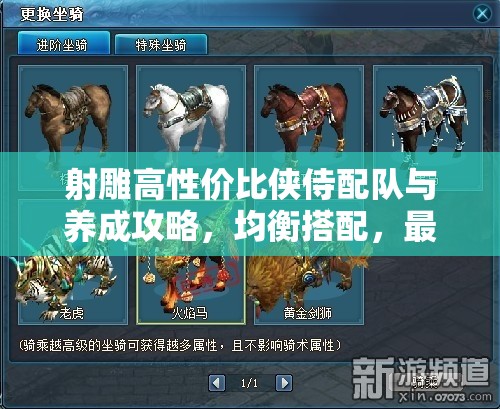 射雕高性价比侠侍配队与养成攻略，均衡搭配，最大化战斗力