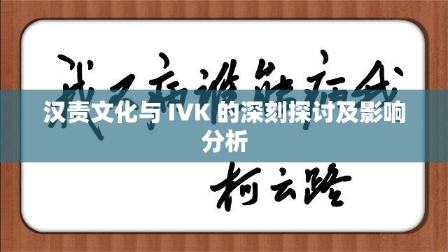 汉责文化与 IVK 的深刻探讨及影响分析