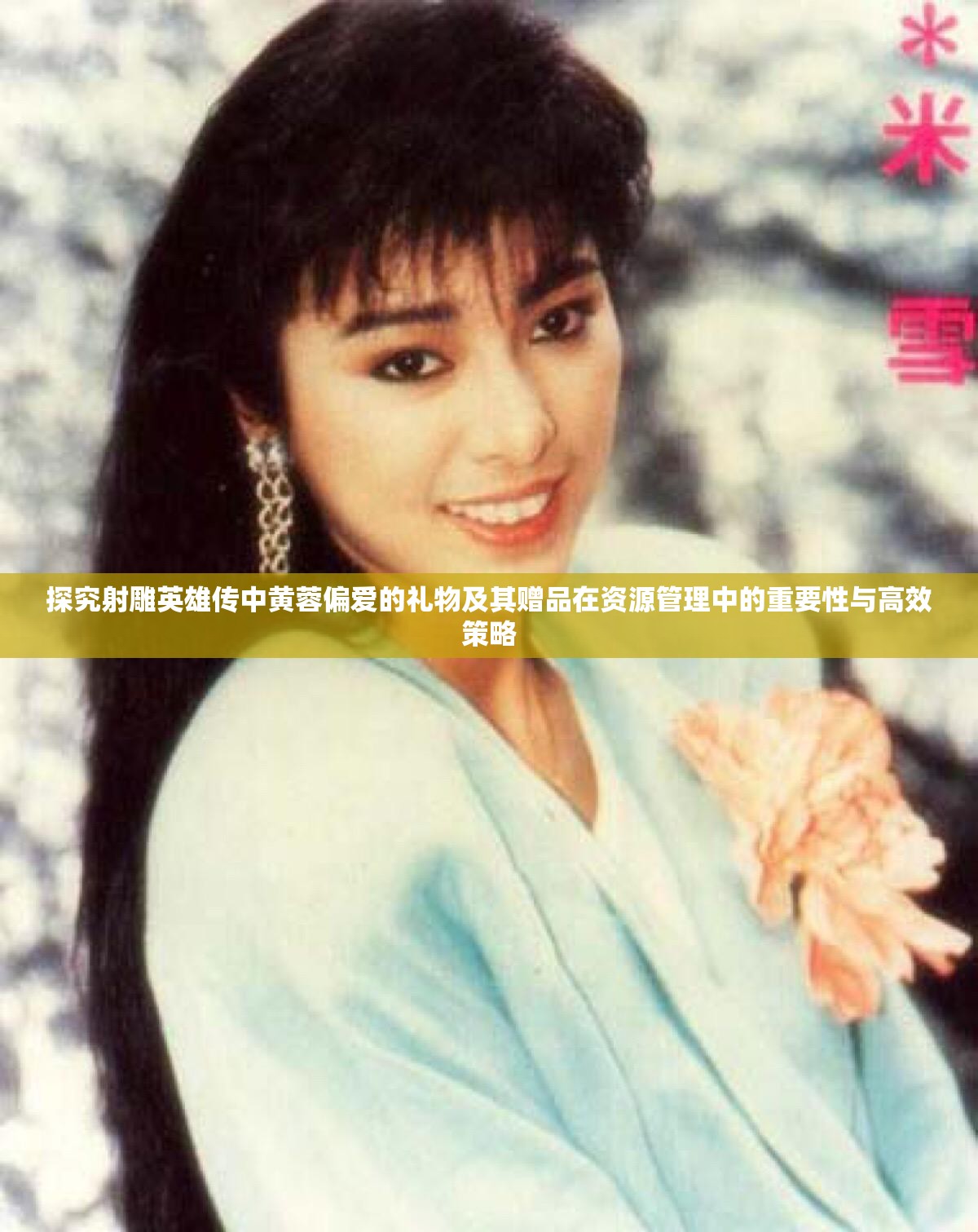 探究射雕英雄传中黄蓉偏爱的礼物及其赠品在资源管理中的重要性与高效策略