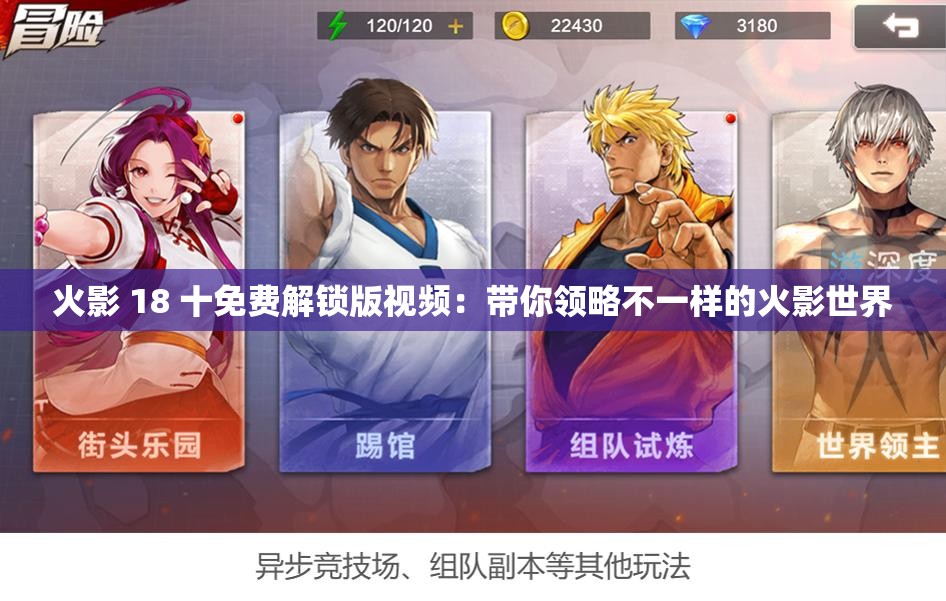 火影 18 十免费解锁版视频：带你领略不一样的火影世界