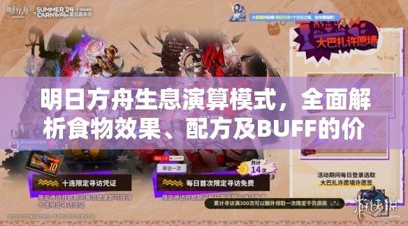 明日方舟生息演算模式，全面解析食物效果、配方及BUFF的价值与实战策略