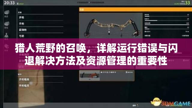 猎人荒野的召唤，详解运行错误与闪退解决方法及资源管理的重要性