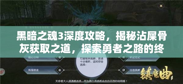 黑暗之魂3深度攻略，揭秘沾屎骨灰获取之道，探索勇者之路的终极隐秘宝藏