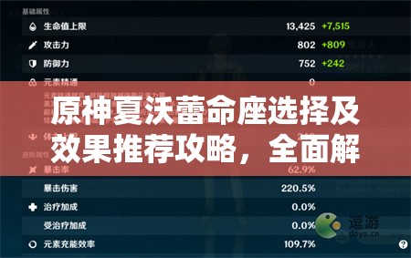原神夏沃蕾命座选择及效果推荐攻略，全面解析与资源管理建议