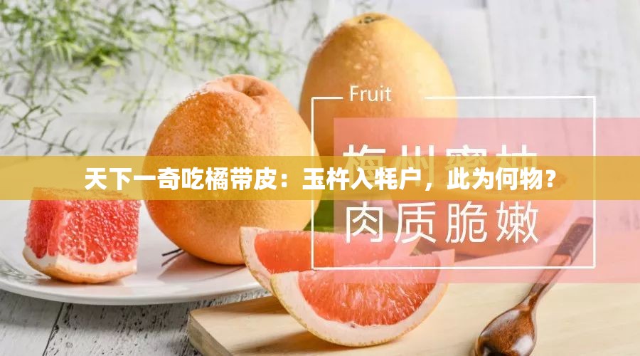 天下一奇吃橘带皮：玉杵入牦户，此为何物？