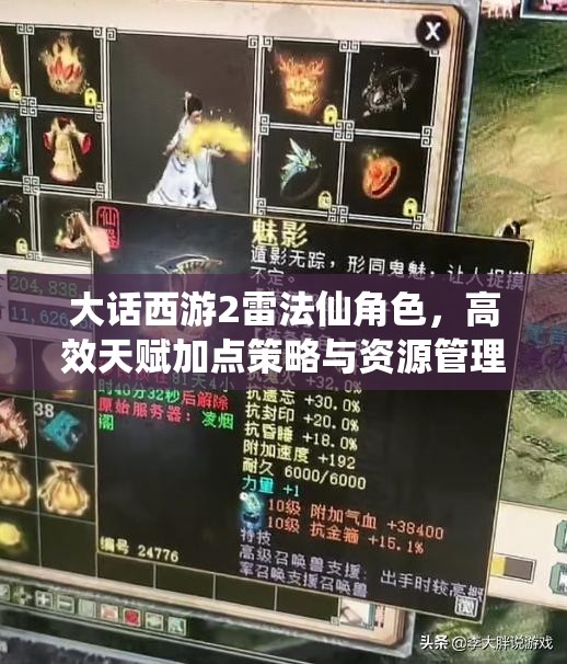 大话西游2雷法仙角色，高效天赋加点策略与资源管理优化指南