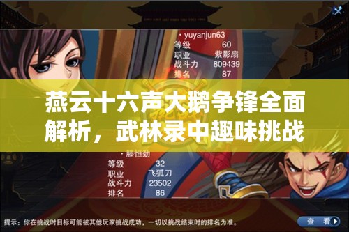 燕云十六声大鹅争锋全面解析，武林录中趣味挑战攻略指南