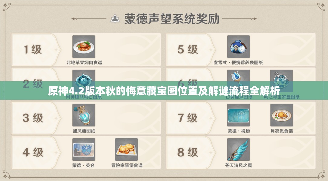 原神4.2版本秋的悔意藏宝图位置及解谜流程全解析