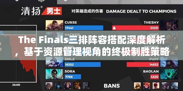 The Finals三排阵容搭配深度解析，基于资源管理视角的终极制胜策略推荐