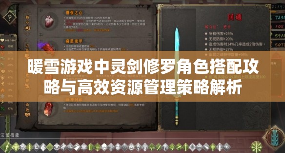 暖雪游戏中灵剑修罗角色搭配攻略与高效资源管理策略解析