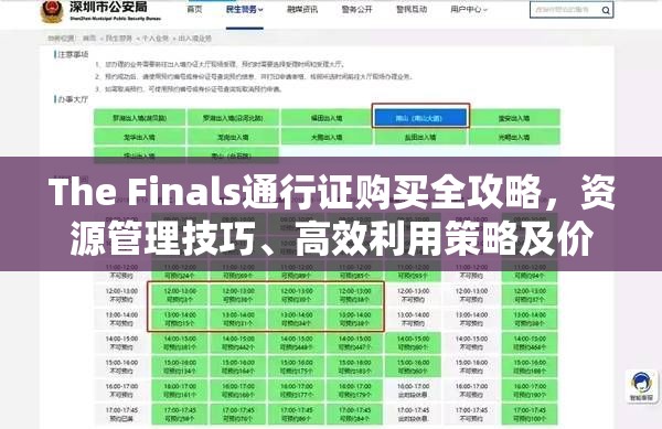The Finals通行证购买全攻略，资源管理技巧、高效利用策略及价值最大化方法