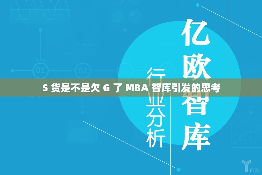 S 货是不是欠 G 了 MBA 智库引发的思考