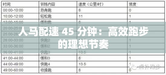 人马配速 45 分钟：高效跑步的理想节奏