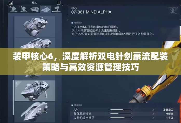 装甲核心6，深度解析双电针剑豪流配装策略与高效资源管理技巧