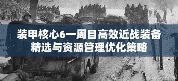装甲核心6一周目高效近战装备精选与资源管理优化策略