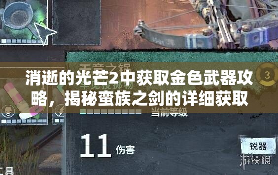 消逝的光芒2中获取金色武器攻略，揭秘蛮族之剑的详细获取方法与步骤