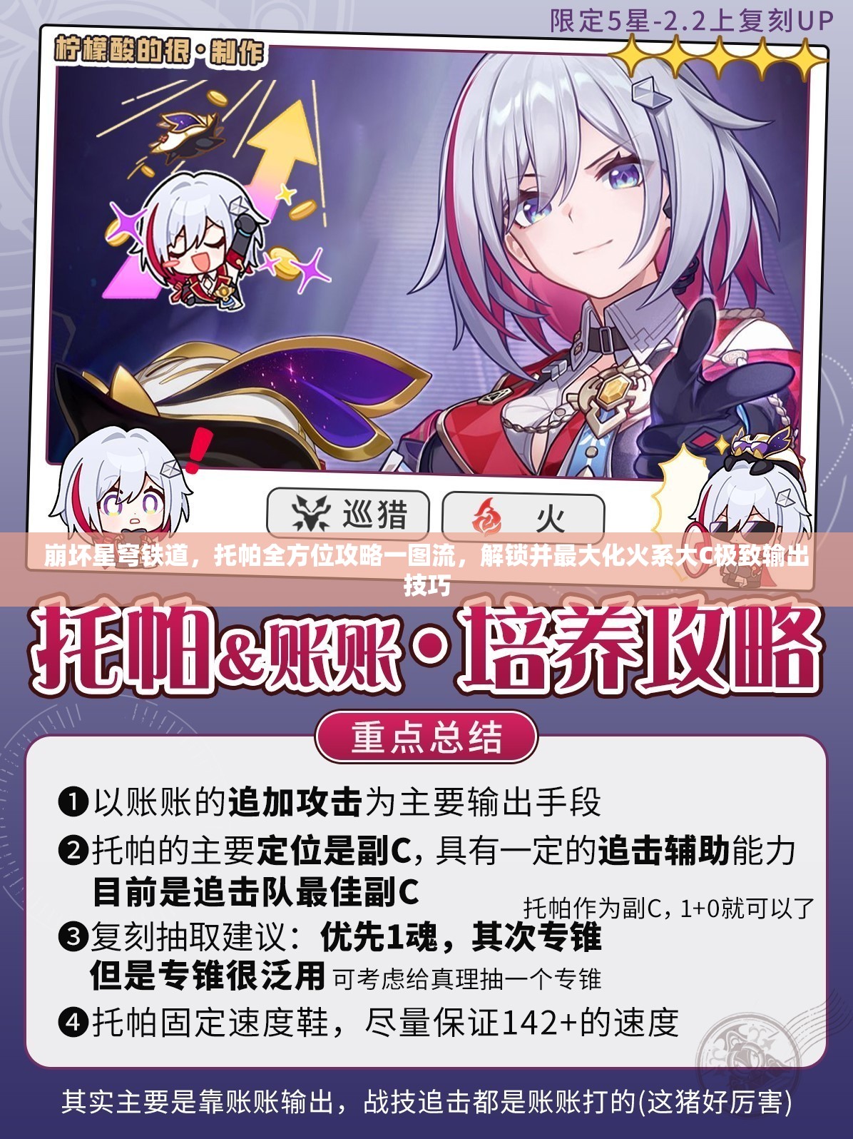 崩坏星穹铁道，托帕全方位攻略一图流，解锁并最大化火系大C极致输出技巧