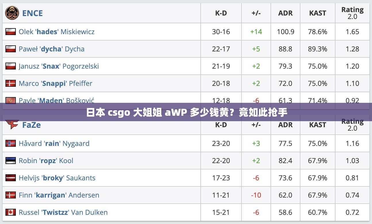 日本 csgo 大姐姐 aWP 多少钱黄？竟如此抢手
