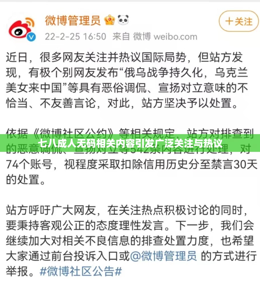 七八成人无码相关内容引发广泛关注与热议