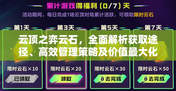 云顶之弈云石，全面解析获取途径、高效管理策略及价值最大化技巧