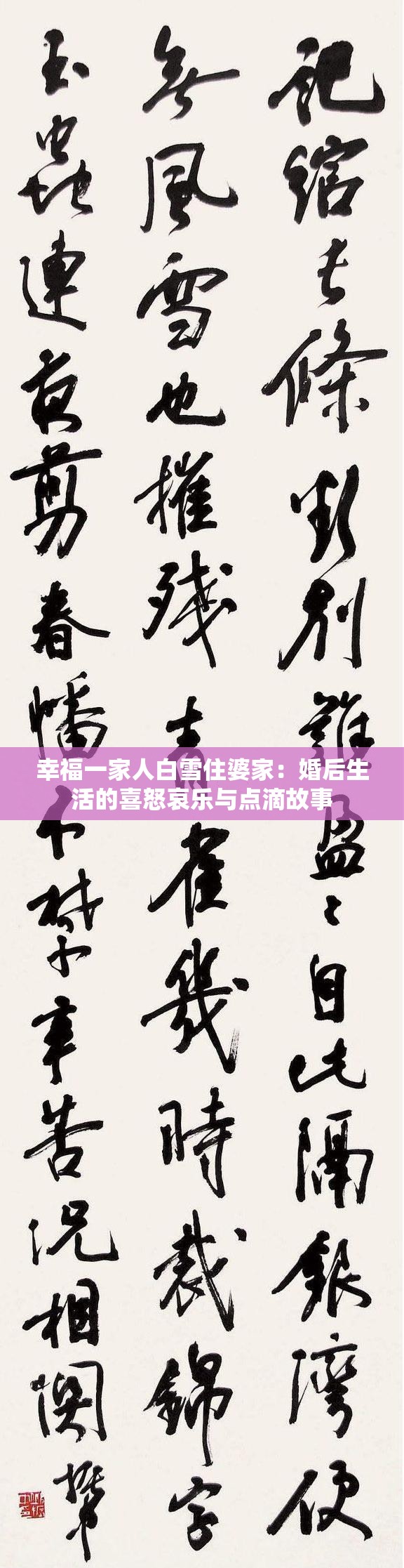 幸福一家人白雪住婆家：婚后生活的喜怒哀乐与点滴故事