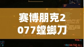 赛博朋克2077螳螂刀获得方法全揭秘，探索、任务、购买与升级攻略