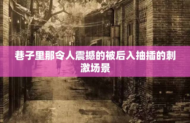 巷子里那令人震撼的被后入抽插的刺激场景
